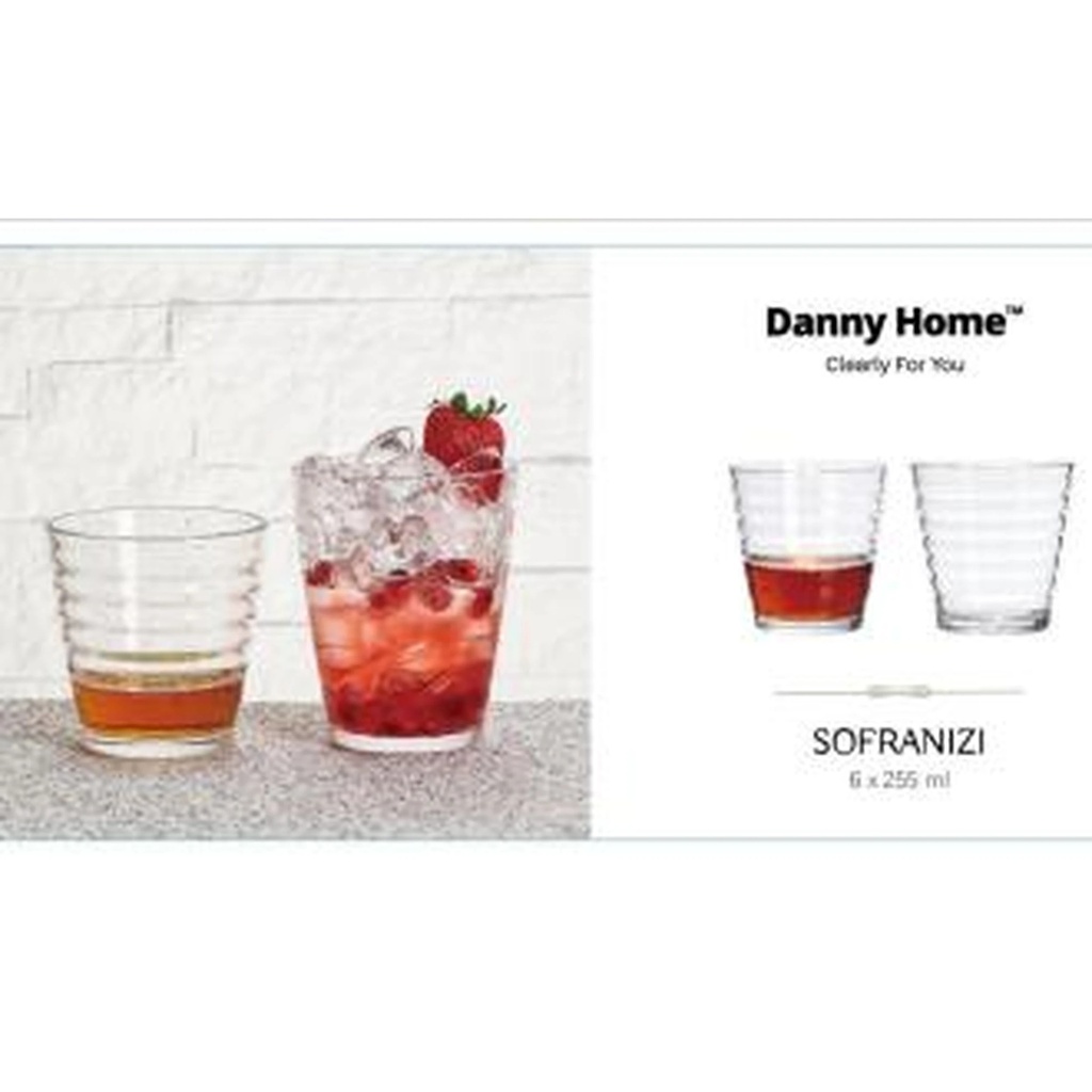 VASOS DE CRISTAL BRILLANTE SOFRANIZI 6PCS
