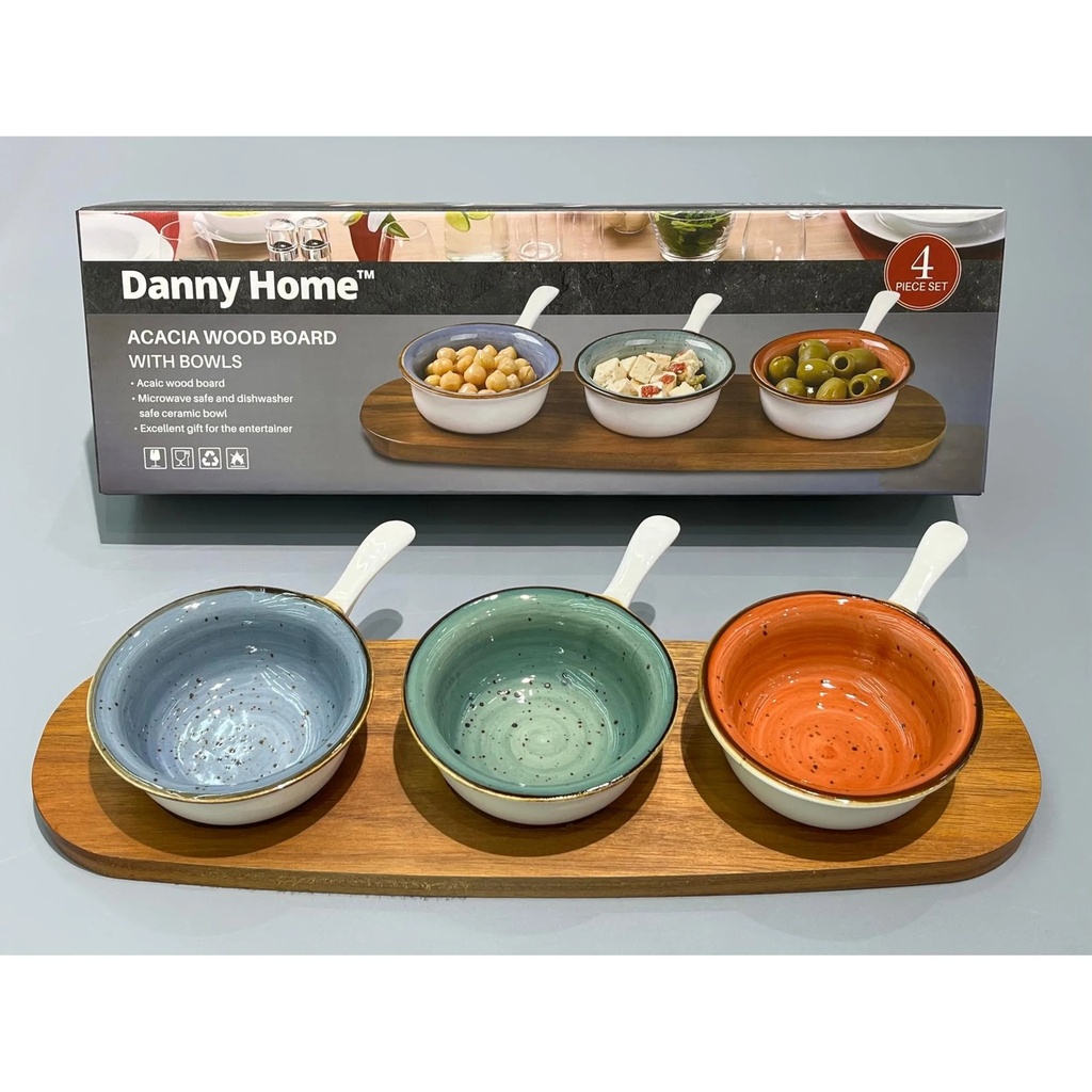 JUEGO DANNY HOME DE POSTRE PLATO X3 PZAS CON BANDEJA