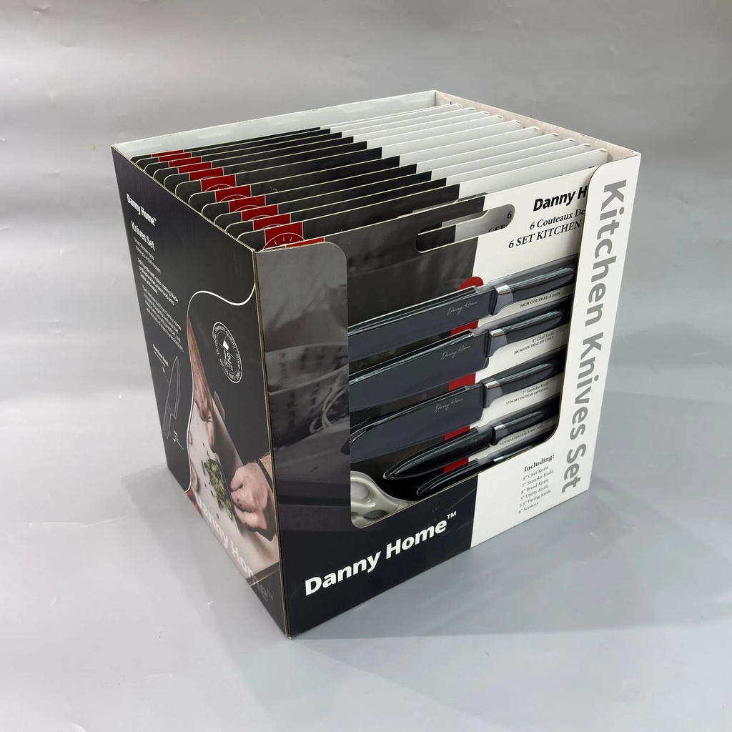 CUCHILLO DANNY HOME 20CM/17.5CM/13CM/8CM SET 6 PZAS
