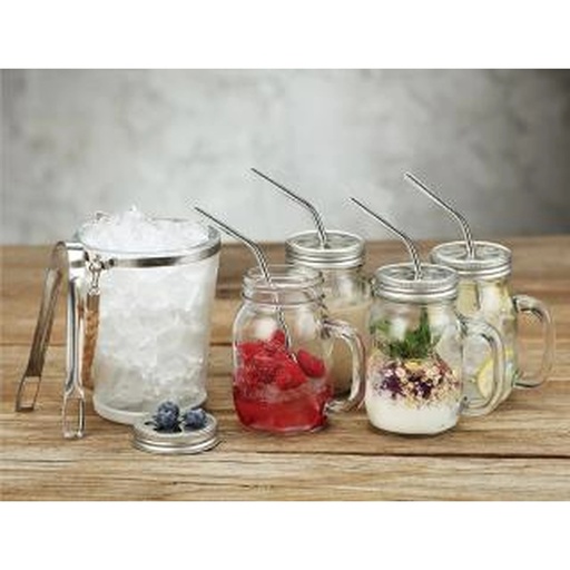 [6902023000385] SET 5 HIELERA 850ML+ 4 MASON JAR 500MLSD-038